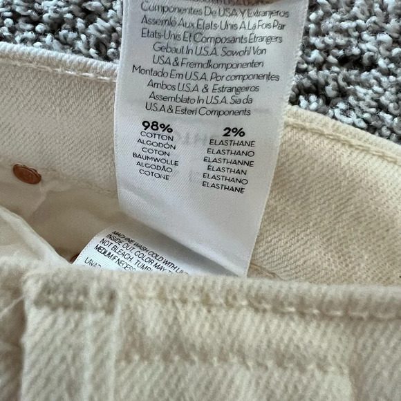 MOTHER Superior The Insider Ankle Fray Jean Act Natural Cream Off White Denim 25 - Picture 13 of 14